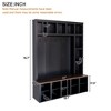 Lycvki 76.7"H Wooden Hall Tree with Walnut Storage Bench and Adjustable Shelves - 3 of 4