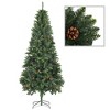 vidaXL Christmas Tree Holiday Decoration Artificial Xmas Tree with Pine Cones - Green 7 x 4 ft - 2 of 4