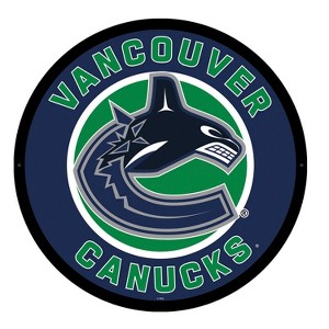 Evergreen Ultra-Thin Edgelight LED Wall Decor, Round, Vancouver Canucks- 23 x 23 Inches Made In USA - 1 of 4