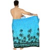 LA LEELA Men's Sarong Bath Hawaiian Pareo Wrap One Size Sky - 3 of 4