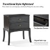 Renata Transitional Solid Wood end table with Built-in Outlet - 3 of 4