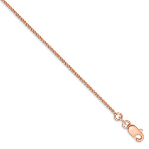 Black Bow Jewelry 1mm 14k Rose Gold Solid Polished Spiga Chain Anklet - image 1 of 3