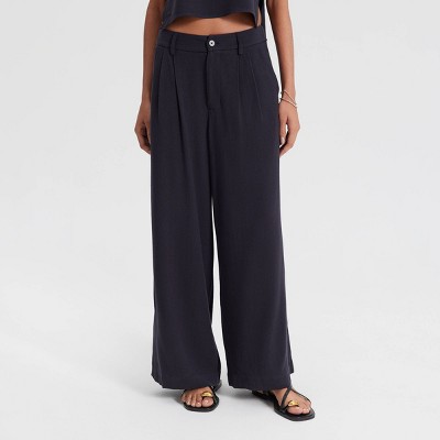 Women's Wide Leg Pleated Palazzo Pants - A New Day™