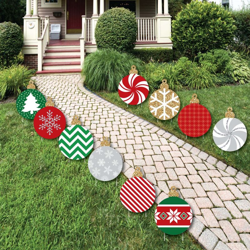 Big Dot of Happiness Ornaments Lawn Decorations - Outdoor Holiday and Christmas Yard Decorations - 10 Piece, 1 of 10