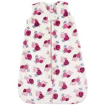 Hudson Baby Infant Girl Plush Sleeping Bag, Sack, Blanket, Pink Floral
