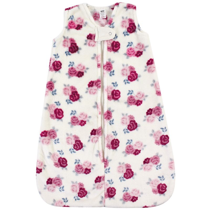 Hudson Baby Infant Girl Plush Sleeping Bag, Sack, Blanket, Pink Floral, 1 of 3