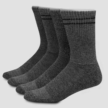 Hanes Premium Men's X-Temp Athletic Socks 4pk -Charcoal Gray 6-12