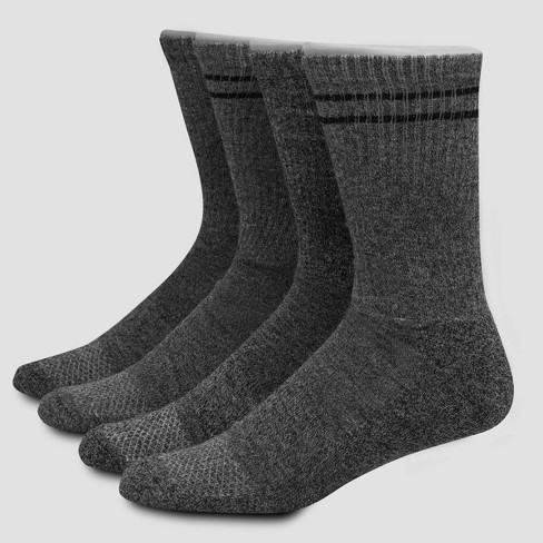 Hanes Premium Men's X-temp Athletic Socks 4pk -charcoal Gray 6-12