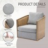 Luxury Boucle Swivel Barrel Chair, 360 Degree Upholstered Accent Armchair with Rattan Detailing, No-Install Club Chair for Living Room - 3 of 4