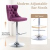 QingMoon Adjustable Bar Stools Set of 2, Swivel Counter Height Chairs, Velvet Barstools with Footrest and Chrome Nailhead for Kitchen Island - 3 of 4