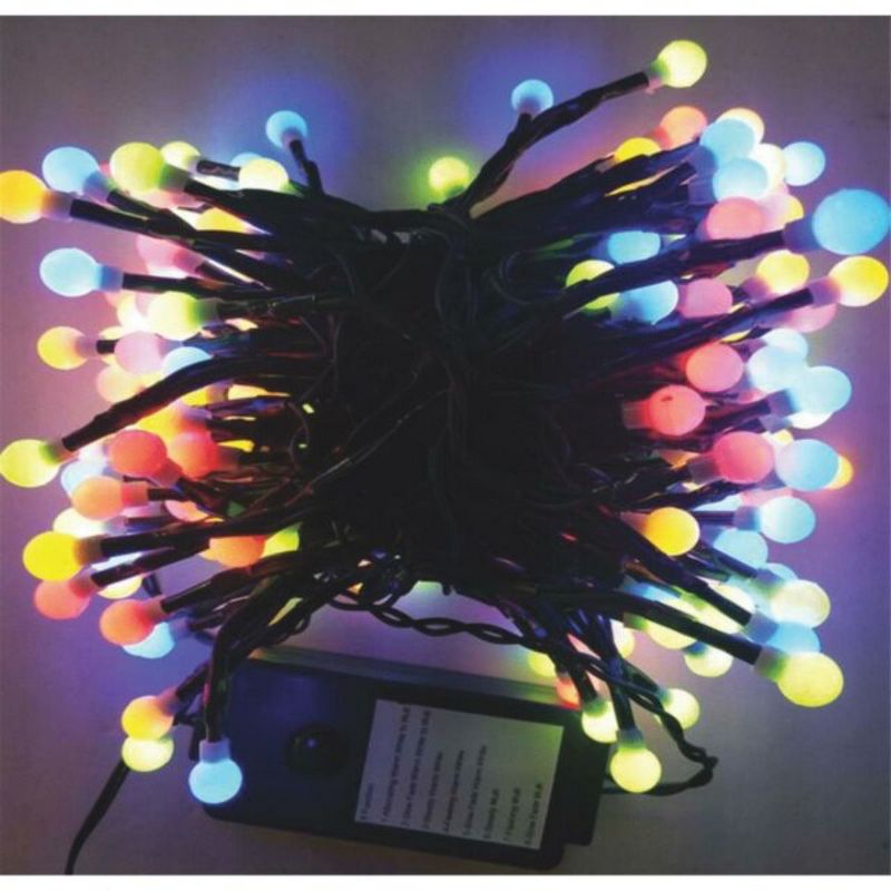 J. Hofert Co 200 Multicolor LED G10 Berry Christmas Lights - 16.5 ft Green Wire, 2 of 3