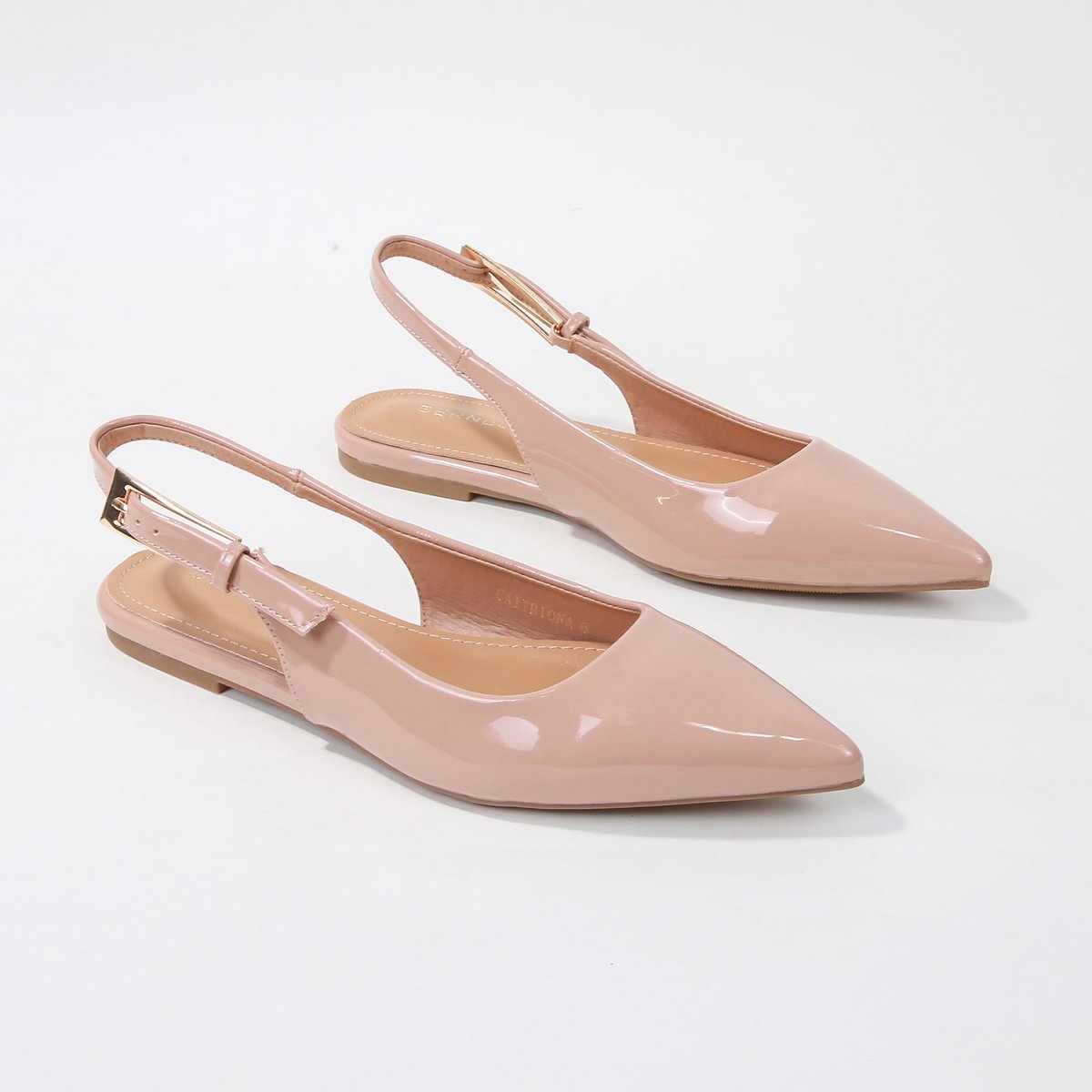 Обувь BERNESS Women's Caitriona Glossy Pointed Toe Slingback Flats Pink 6 — фото 5
