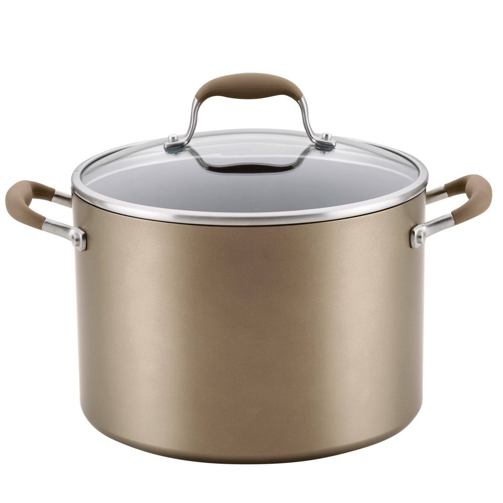 Anolon 10qt Advanced Home Hard Anodized Nonstick Stockpot with Lid Bronze