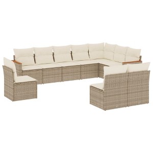 vidaXL Garden Sofa Set Beige, Cream White - 1 of 4