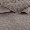 Gulches King/Cal King 3 Piece Velvet Quilt Set Taupe - 4 of 4