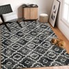 Washable Modern Geometric Rug Non Slip Low Pile Rug Retro Throw Floor Cover Foldable Indoor Carpet for Living Room Bedroom - 4 of 4