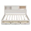 Solid Wood+MDF Full Size Daybed with Upper Soft Board,a set of Sockets,shelf, 3 Storage Drawers and USB Ports - 3 of 4