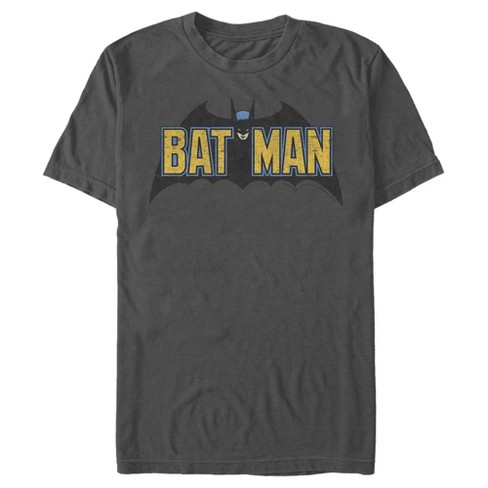 Men's Batman Caped Crusader Logo T-shirt - Charcoal - Small : Target