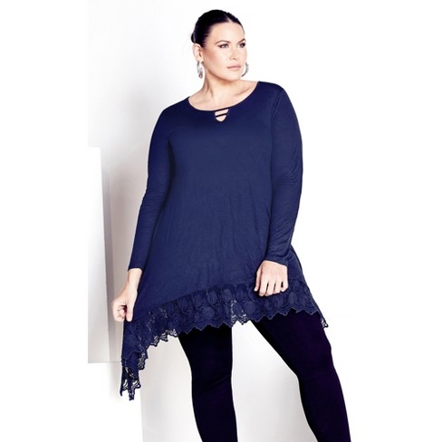 Women's Plus Size Rosey Crush Tunic - Navy | Avenue : Target