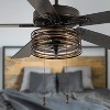 River of Goods 52" 2-Light Alice Oil-Rubbed Bronze with Gold and Black Metal Shade Ceiling Fan : Industrial Style, Reversible Motor, UL Listed - 3 of 4