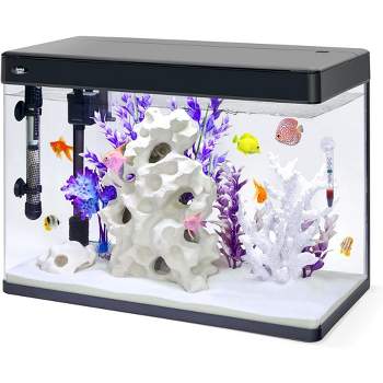 JumblPets Premium Fish Aquarium Kit, Complete Glass Fish Tank Kit w/LED Lighting & More (7 Gallon)
