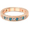 Pompeii3 1/4CT Blue & White Diamond Vintage Wedding Anniversary Ring 14K Rose Gold - 3 of 4