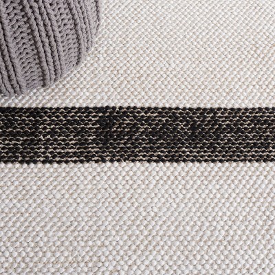 Handmade Black and Ivory Wool Flat Woven Runner Rug