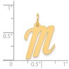 Black Bow Jewelry 14k Yellow Gold, Madison Collection, Medium Script Initial Pendant A-W - 4 of 4