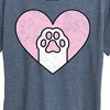 Women's - Instant Message - Cat Paw Heart Short Sleeve Graphic T-Shirt - 2 of 4