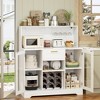 Aheaplus Wine Bar Buffet Table with Storage and Wine Rack, Coffee Bar Cabinet with Drawer - 2 of 4