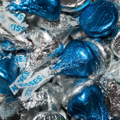 165 Pcs Dark Blue & Silver Candy Hershey's Kisses Milk Chocolates : Target