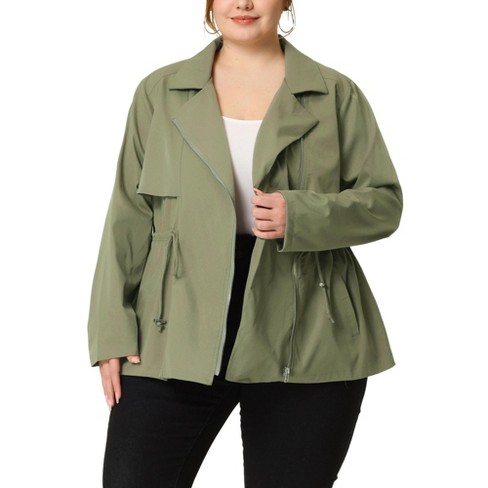 Agnes Orinda Women's Plus Size Winter Outfits Utility Belted Fashion  Overcoats Khaki 3x : Target