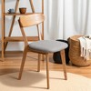 Mshliw (Set of 2) Solid Oak Wood Dining Chairs, Natural Wooden Chairs with Upholstered Seat, Farmhouse Kitchen and Living Room Side Chairs - 3 of 4