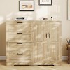 TackView Multifunctional Wooden Dresser for Bedroom, 43.3'' H 2 Door Wardrobe Armoire Closet with 4 Drawers and Hanging Rod - 3 of 4
