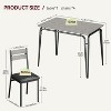 5-Piece Farmhouse Dining Table Set for 4 with Wood Tabletop and PU Upholstered Chairs, Kitchen Table and Chairs for Living Room and Dining Room - 2 of 4