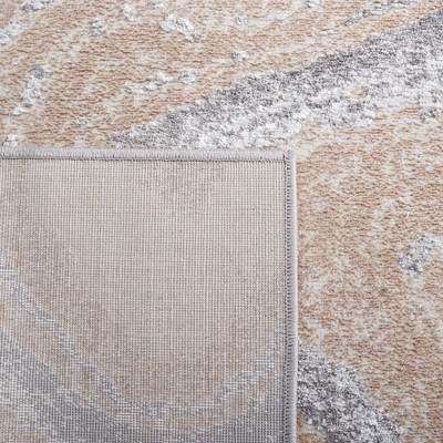 Amelia 6'7" Square Gray and Beige Abstract Rug