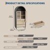 70" Arched Kitchen Pantry Cabinet, Freestanding Cupboard Storage Cabinet with Glass Doors & 3 Drawers, Versatile Coffee Bar Cabinet for Living Room - 3 of 4