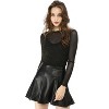 INSPIRE CHIC Women's Long Sleeve Spaghetti Strap Party Mesh Tops - 3 of 4
