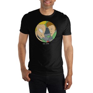 Beavis and Butthead Cartoon Mens Black Short Sleeve Shirt - 1 of 1