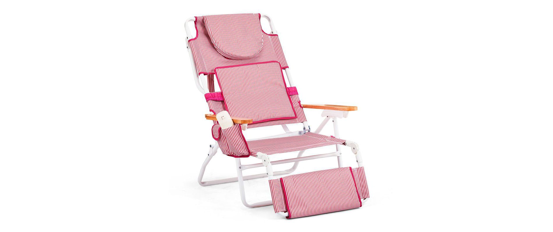 Karl Home Pink Aluminum Folding Beach Chair(Set of 1)
