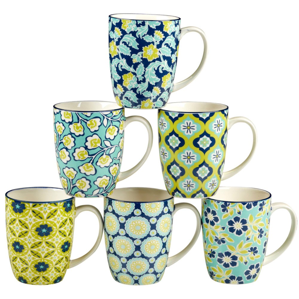 Photos - Glass Certified International Set of 6 14oz Tapestry Mugs 