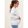 Pinkblush Heather Grey Fleece Crew Neck Relaxed Fit Maternity Sweatshirt - 3 of 4