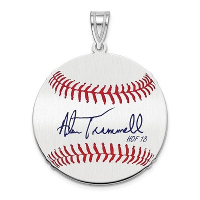 Black Bow Jewelry Sterling Silver Alan Trammell Signature MD Enamel Baseball Pendant
