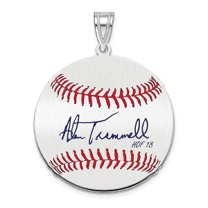 Black Bow Jewelry Sterling Silver Alan Trammell Signature MD Enamel Baseball Pendant - 1 of 4