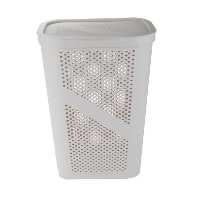 Mind Reader Perforated Plastic Hamper 60 Liter/16 Gallon,ivory : Target