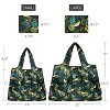 Wrapables Large & Small Foldable Nylon Reusable Shopping Grocery Bags (Set of 2), Golden Birds - 2 of 4