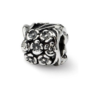 Black Bow Jewelry Sterling Silver Blooming Flowers Bead Charm - 1 of 3
