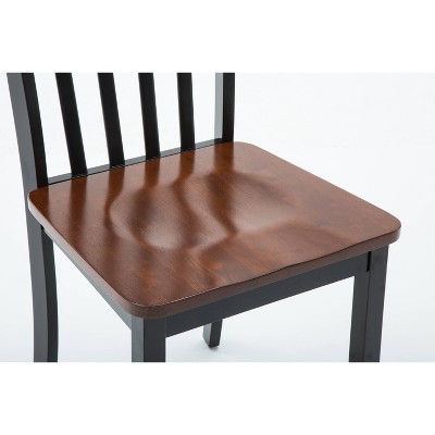 Black and Cherry Wood Transitional Side Chair Set