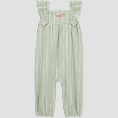 Image of Carter's Just One You® Baby Girls' Floral Jumpsuit - Green 3M