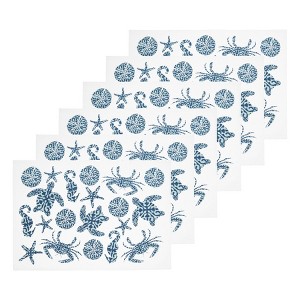 C&F Home Stamped Seaside Cotton Placemat Machine Washable Set of 6 - 1 of 4